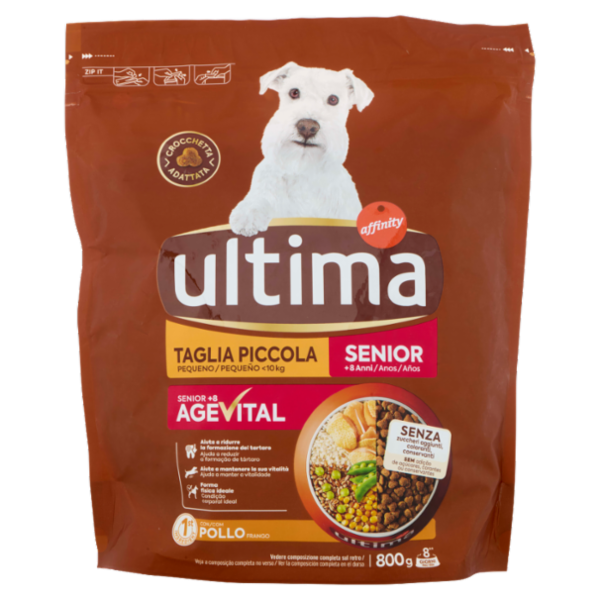 Ultima Dog Mini 1-10 kg Senior +8 Anni Pollo 800 g