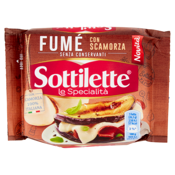 Sottilette Fumé formaggio fuso a fette con Scamorza - 158 g