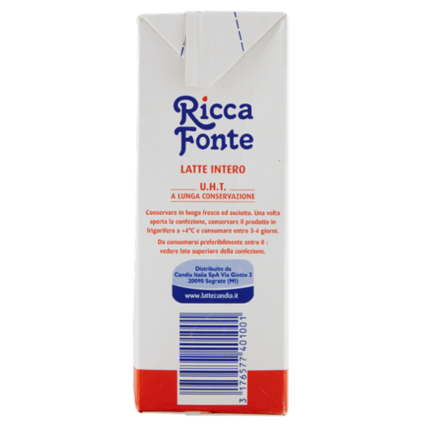 Ricca Fonte Latte Intero U.H.T. a Lunga Conservazione 1 Litro