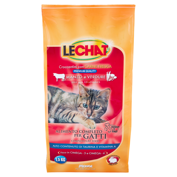 LeChat Croccantini con Carne Fresca Manzo e Verdure 1,5 kg