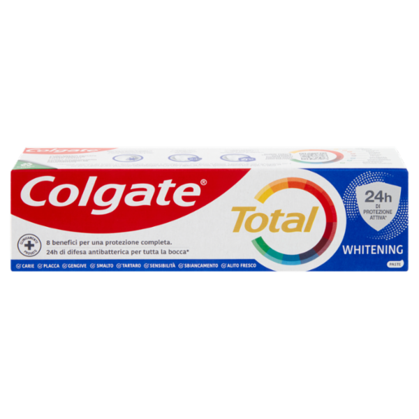 Colgate dentifricio sbiancante Total Whitening 24h di protezione attiva 75 ml