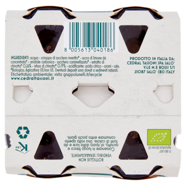 Tassoni Chinotto Bio 4 x 180 ml