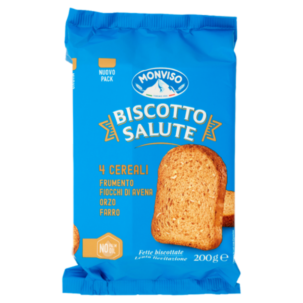 Monviso Biscotto Salute 4 Cereali Fette biscottate 200 g