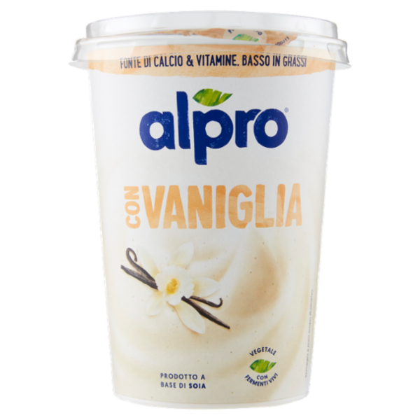 ALPRO Soia, Vaniglia con Calcio e Vitamine aggiunte, alternativa vegetale allo Yogurt 500g
