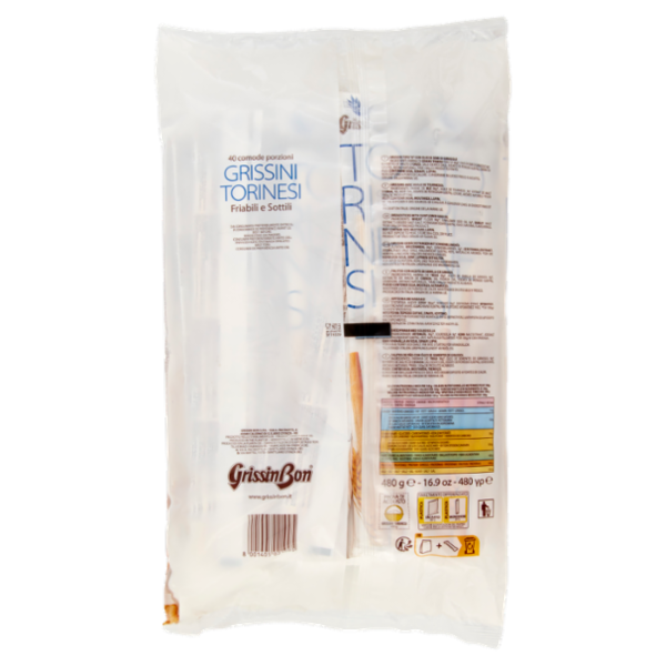 GrissinBon Grissini Torinesi 40 comode porzioni 480 g