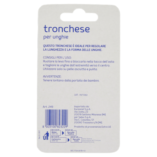 Selex Tronchese per Unghie in Acciaio Inox