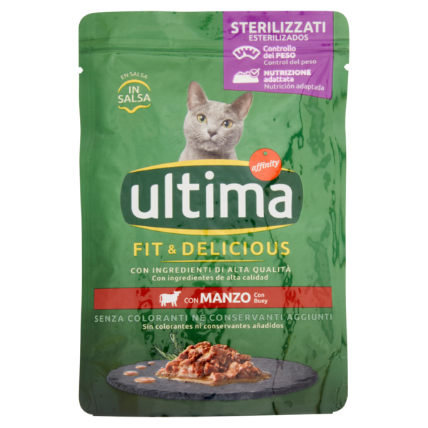 ultima Cat Sterilizzati Fit & Delicious con Manzo in Salsa 85 g