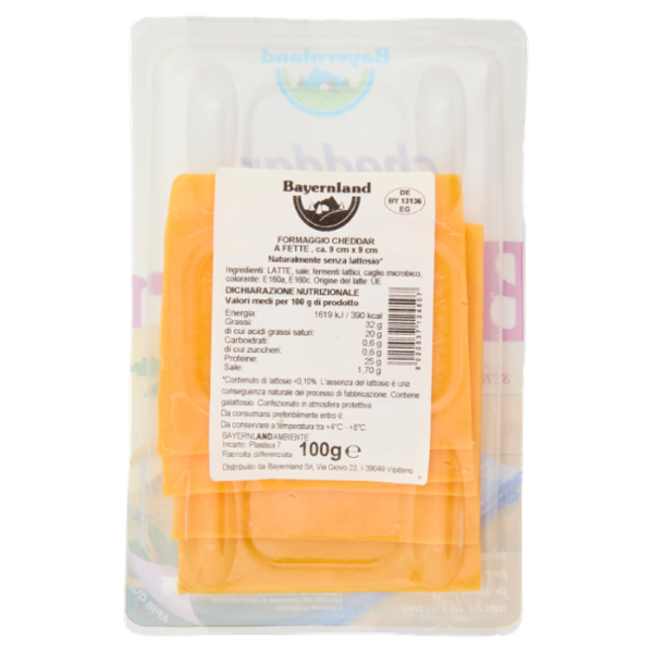 Bayernland Cheddar a fette senza lattosio 100 g