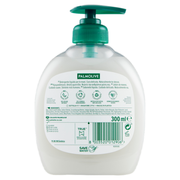 Palmolive sapone liquido mani Naturals latte e mandorla 300 ml