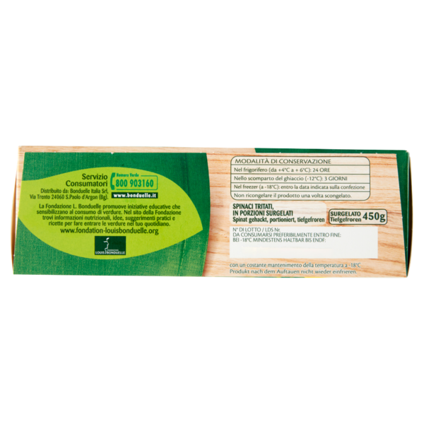 Bonduelle Spinaci Tritati Surgelato 450 g