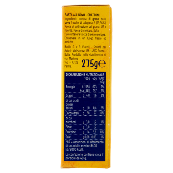 Barilla Emiliane Grattoni Pasta all'Uovo 275g