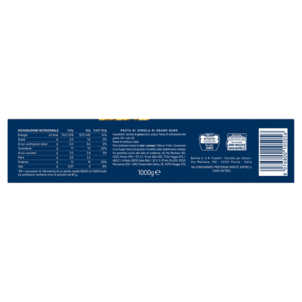 Barilla Pasta Spaghetti n.5 100% Grano Italiano 1Kg