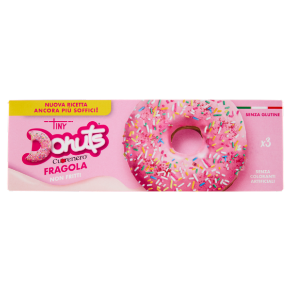 Cuorenero Tiny Donuts Fragola 3 x 37 g