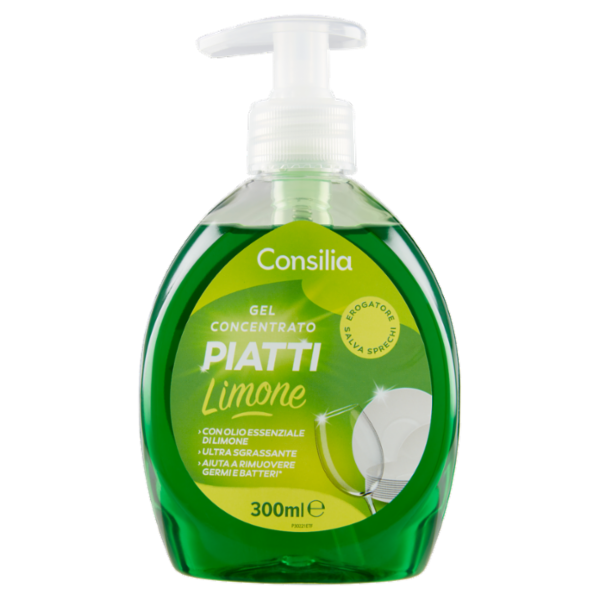 Consilia Detergente per Stoviglie in Gel Concentrato Limone 300 ml
