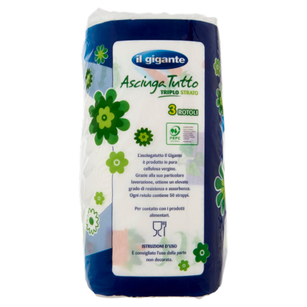 IL GIGANTE Asciuga Tutto Triplo Strato 3 rotoli