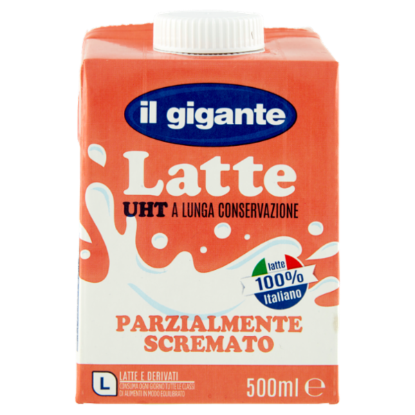 IL GIGANTE Latte UHT a Lunga Conservazione Parzialmente Scremato 500 ml