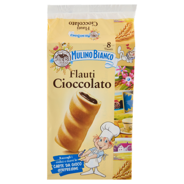 Mulino Bianco Flauti Cioccolato Merenda senza Additivi Conservanti 8 pezzi 280g