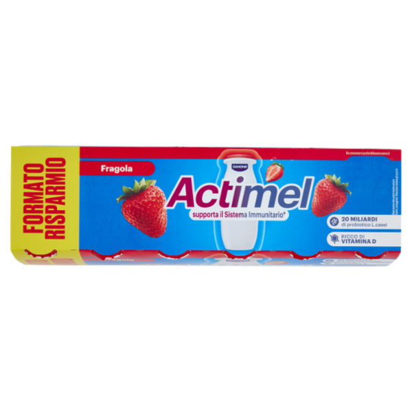 ACTIMEL, Yogurt da Bere con Vit B6 e D per il Sistema Immunitario, gusto fragola, 12X100G