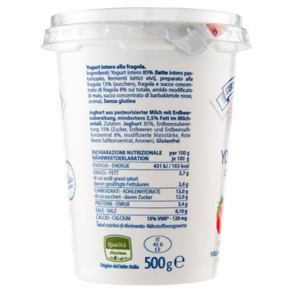 Sterzing Vipiteno Yogurt intero Fragola 500 g