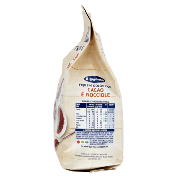 IL GIGANTE Frollini Golosi con Cacao e Nocciole 500 g