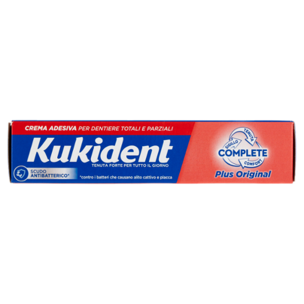 Kukident Complete Plus Original Crema Adesiva per Dentiere Totali e Parziali 35 g