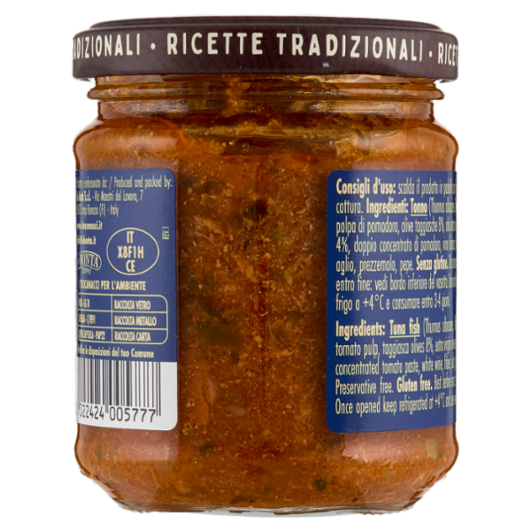 I toscanacci Sugo al Tonno con Capperi e Olive Taggiasche 180 g