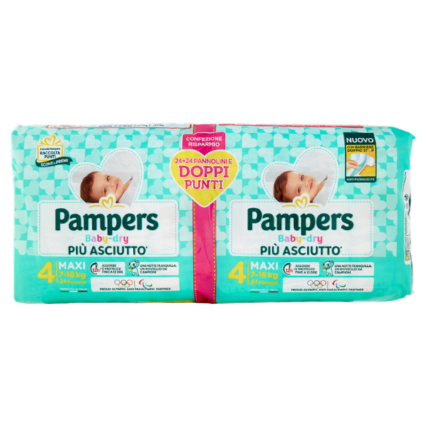 Pampers Baby-dry Maxi 24 + 24 pz