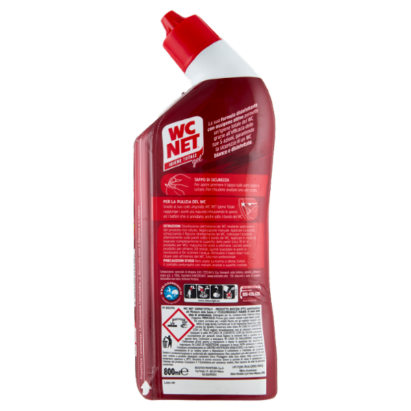Wc Net - Igiene Totale Gel per Sanitari e Superfici, Pulitore Liquido per Wc, 800 ml