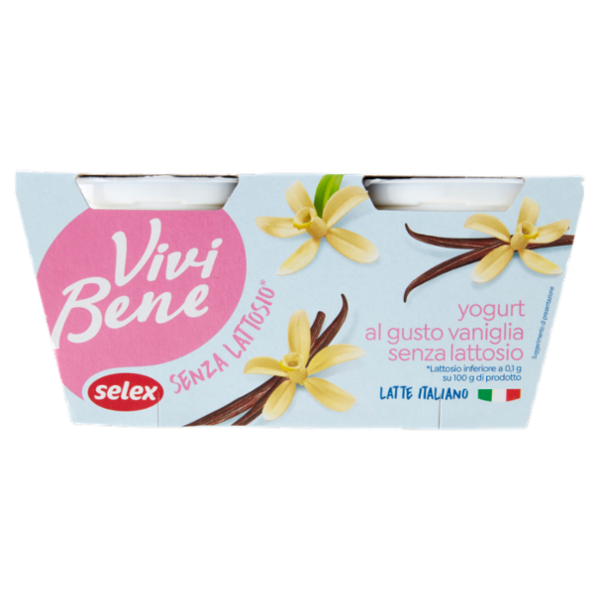 Selex Vivi Bene Yogurt Magro Vaniglia Senza Lattosio 2x125 g
