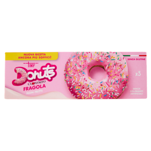 Cuorenero Tiny Donuts Fragola 3 x 37 g