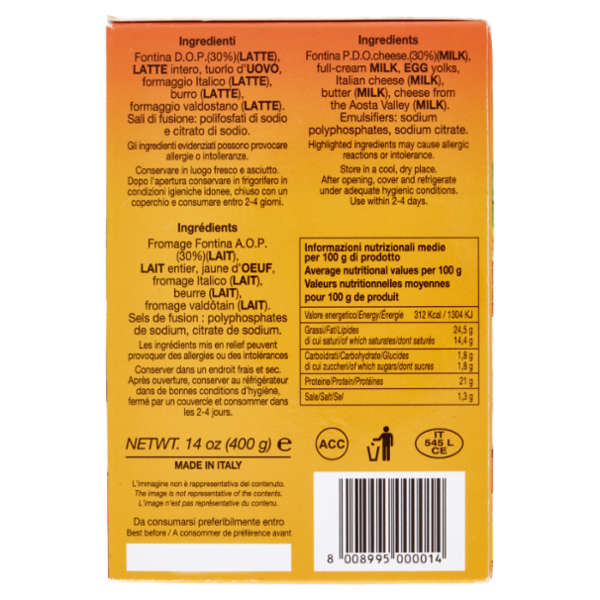 Cooperativa Produttori Latte e Fontina Valle d'Aosta Fonduta alla valdostana 400 g