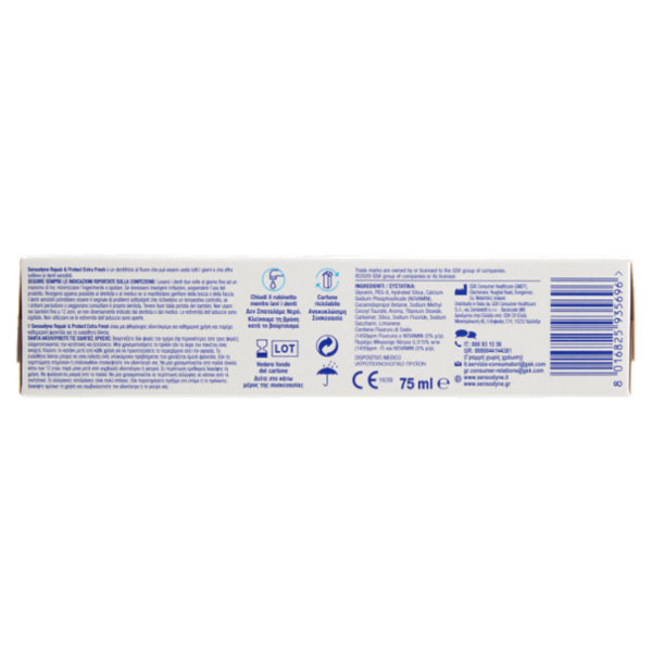 Sensodyne dentifricio repair&protect extra fresh con formulazione a base di calcio 75ml