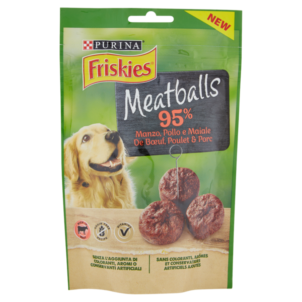 PURINA FRISKIES Meatballs Snack cane ricco in Manzo Busta 70g