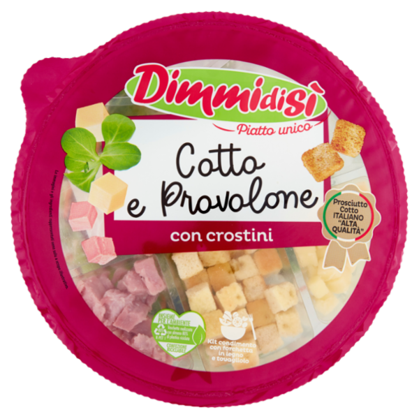 DimmidiSì Piatto unico Cotto e Provolone con crostini 145 g