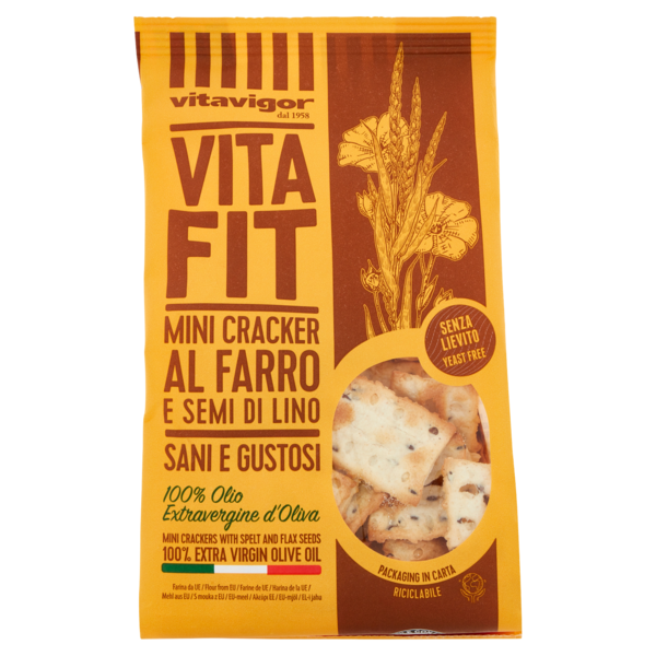 vitavigor VitaFit Mini Cracker al Farro e Semi di Lino 150 g