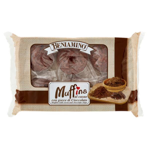 Beniamino Muffins al cacao con gocce di Cioccolato 6 x 40 g