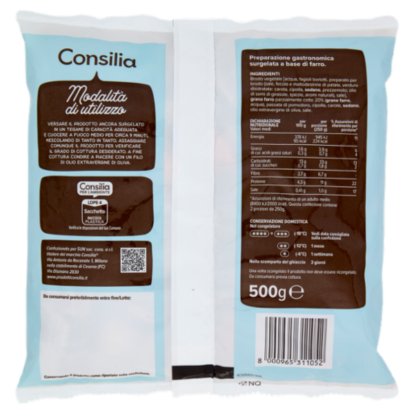 Consilia Saper Scegliere Zuppa al Farro Surgelata 500 g