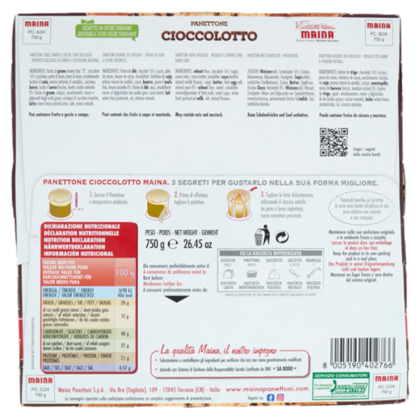 Maina Panettone Cioccolotto 750 g