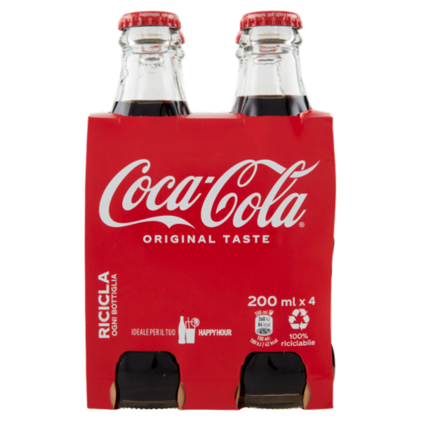 COCA-COLA Original Taste Vetro 4 x 200 ml