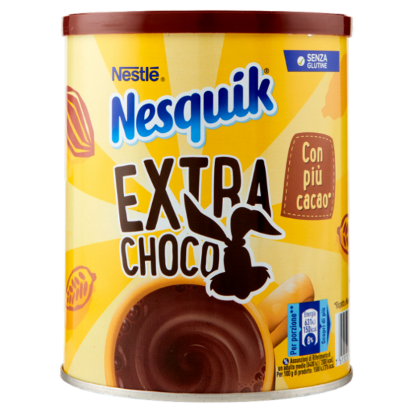 NESQUIK Extra Choco Preparato Solubile per Bevanda con Cacao Magro barattolo 390 g