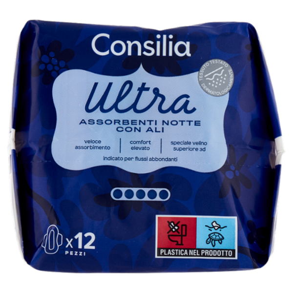 Consilia Assorbenti Ultra Notte con Ali 12 pezzi