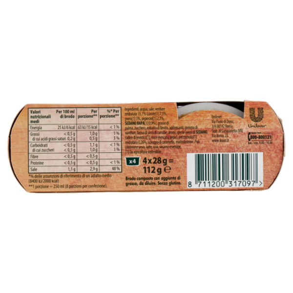 Knorr Cuore di Brodo Vegetale 4 x 28 g