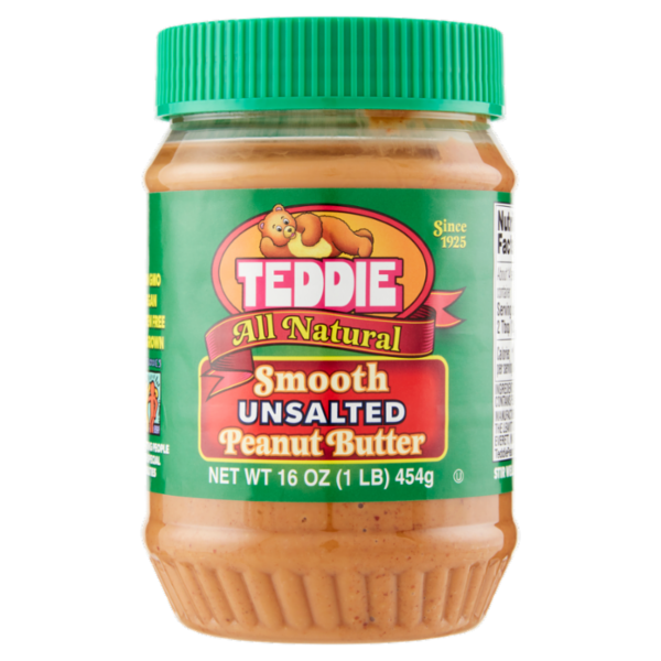 Teddie All Natural Smooth Unsalted Peanut Butter 454 g