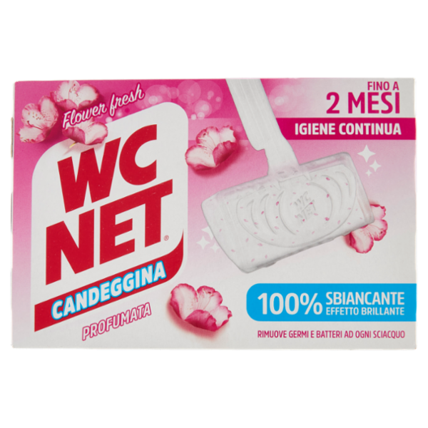 Wc Net - Tavoletta Candeggina Profumata 3 Effect, Azione Pulente e Sbiancante, Flower Fresh, 2 pz