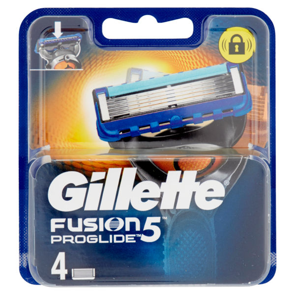 Gillette Lamette di Ricambio per Rasoio da Uomo Fusion5 ProGlide, 4 Ricariche