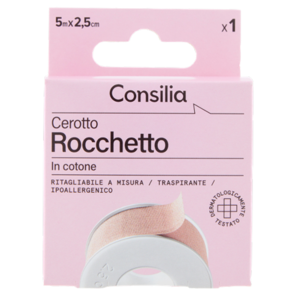 Consilia Saper Scegliere Cerotto in Rocchetto in Cotone 5 m x 2,5 cm 1 pz