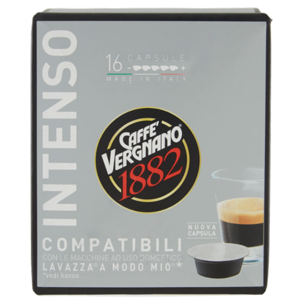 Caffè Vergnano 1882 Intenso Capsule Compatibili Lavazza a Modo Mio 16 x 7,5 g