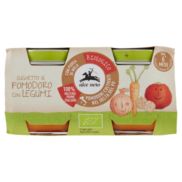 alce nero Sughetto di Pomodoro con Legumi 2 x 80 g