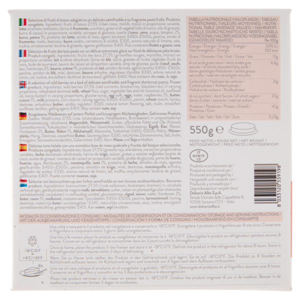 Dolcerialba Frutti di bosco Torta 550 g