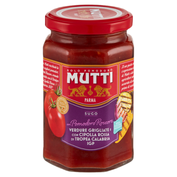 Mutti Sugo con Pomodoro Rossoro, Verdure Grigliate e con Cipolla Rossa di Tropea Calabria IGP 280 g